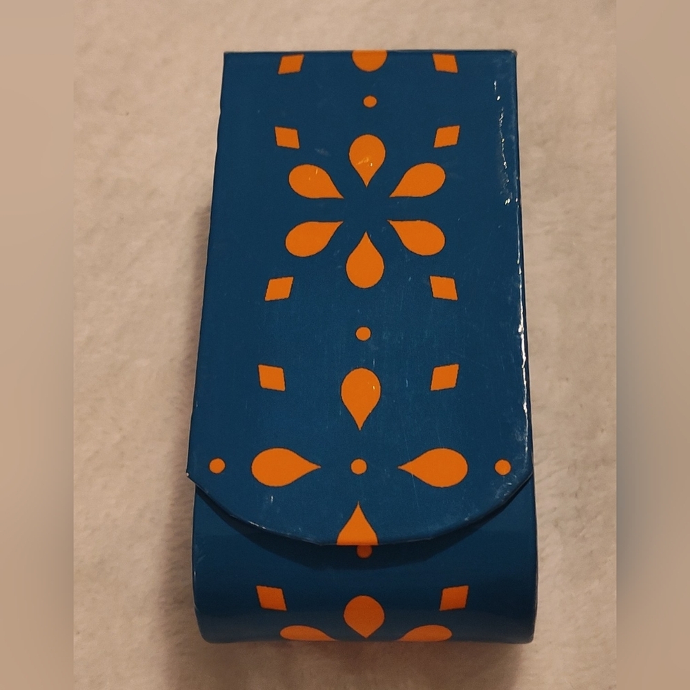 Clinique Blue and Orange Patterned Case